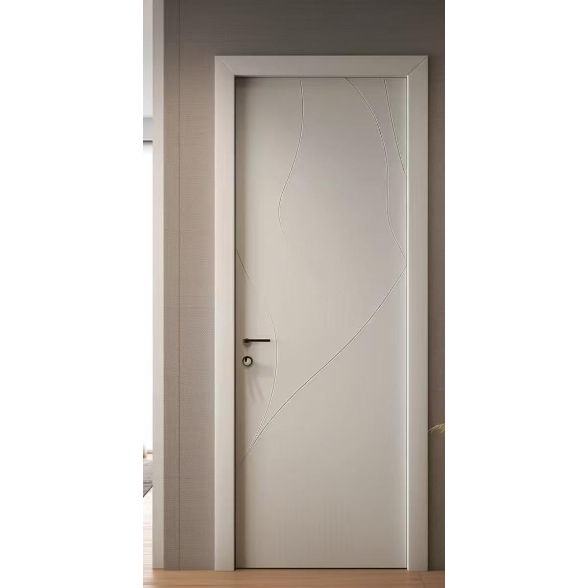 Contemporary Sleek Wooden Door - Minimalist Design Interior Door with Precise Finish, Customizable